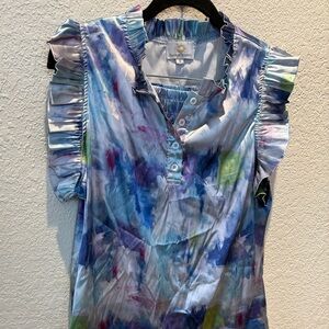 Luxe Boutique Brand Summer Weatherly Satin Pajamas Set Top & Bottom Ruffle